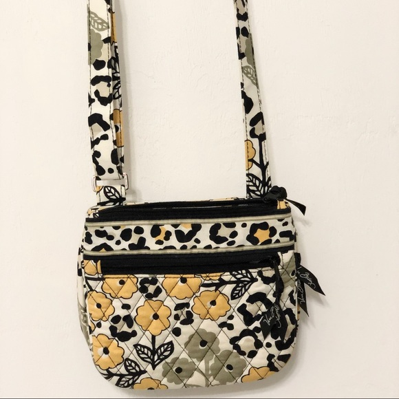 Vera Bradley Handbags - Vera Bradley yellow & black crossbody purse